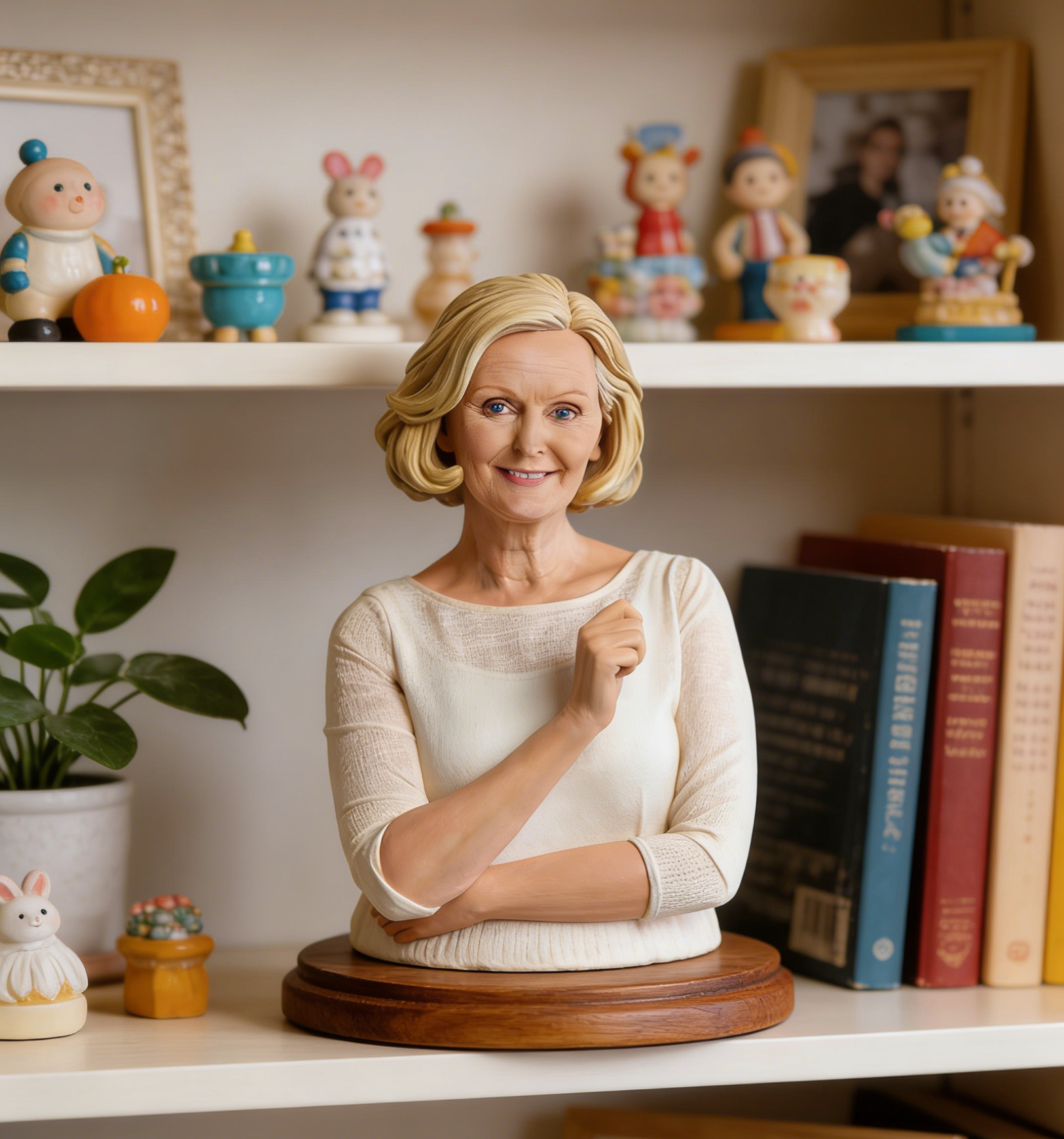 Personalized Highly Realistic Full-Color 3D Bust Figurine – Perfect Mother's Day Gift