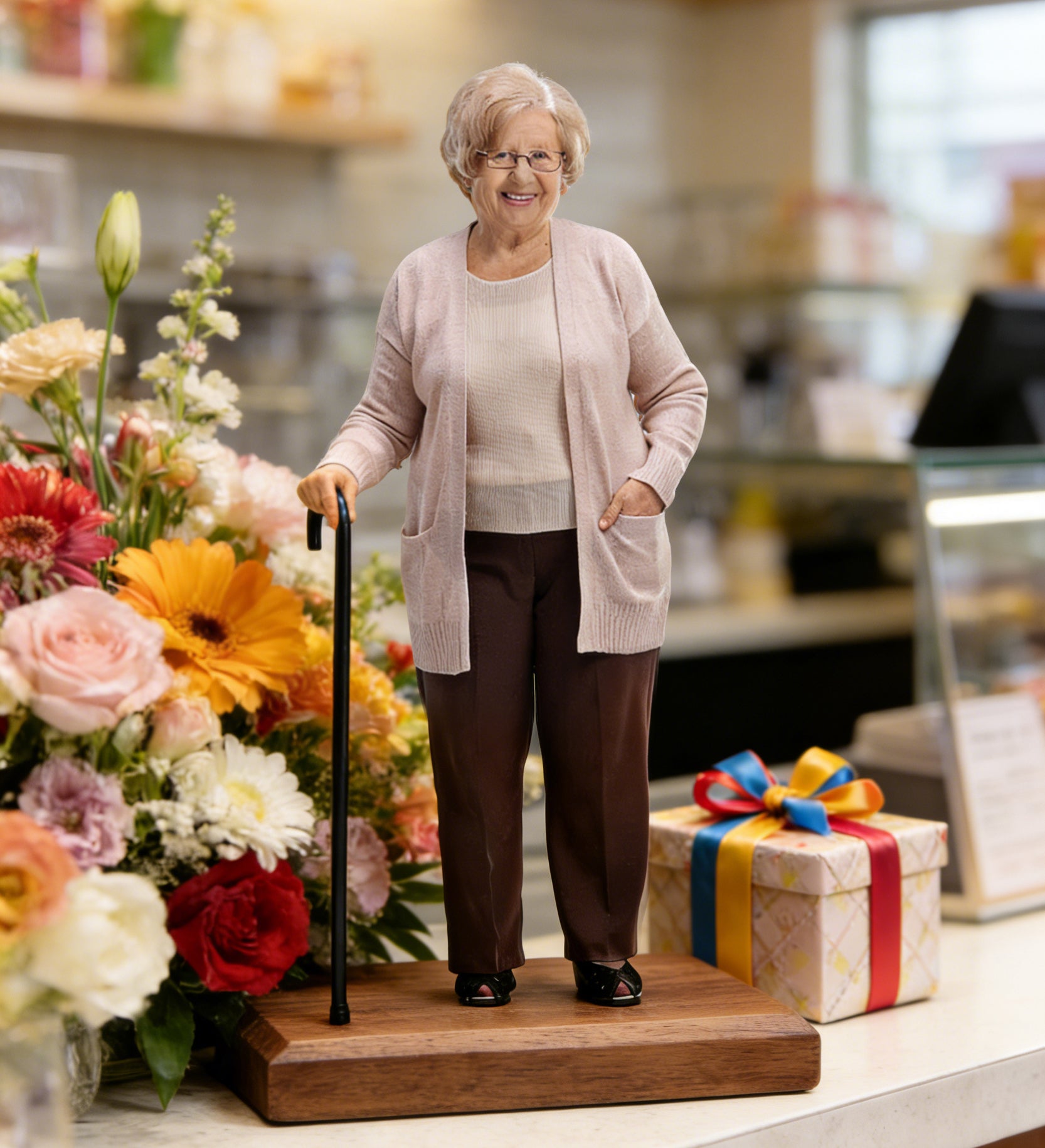 Personalized Highly Realistic Full-Color 3D Full-Body Mother Statue