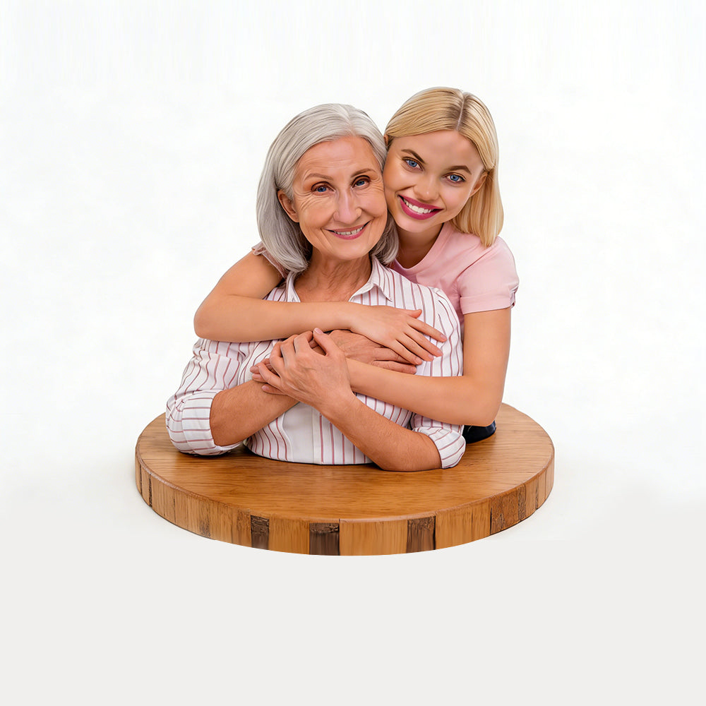 Personalized Highly Realistic Full-Color 3D Bust Figurine as Mother's Day Keepsake