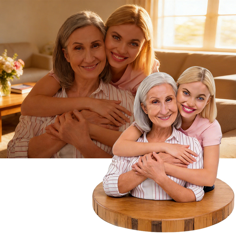 Personalized Highly Realistic Full-Color 3D Family Bust (Mother & Daughter) - Mother's Day Commemorative Figurine