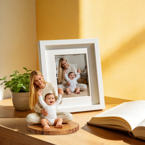 Customized Heartwarming 3D Memorial Statue: Multi-Generational Mother & Child Figurine with Dynamic Posing