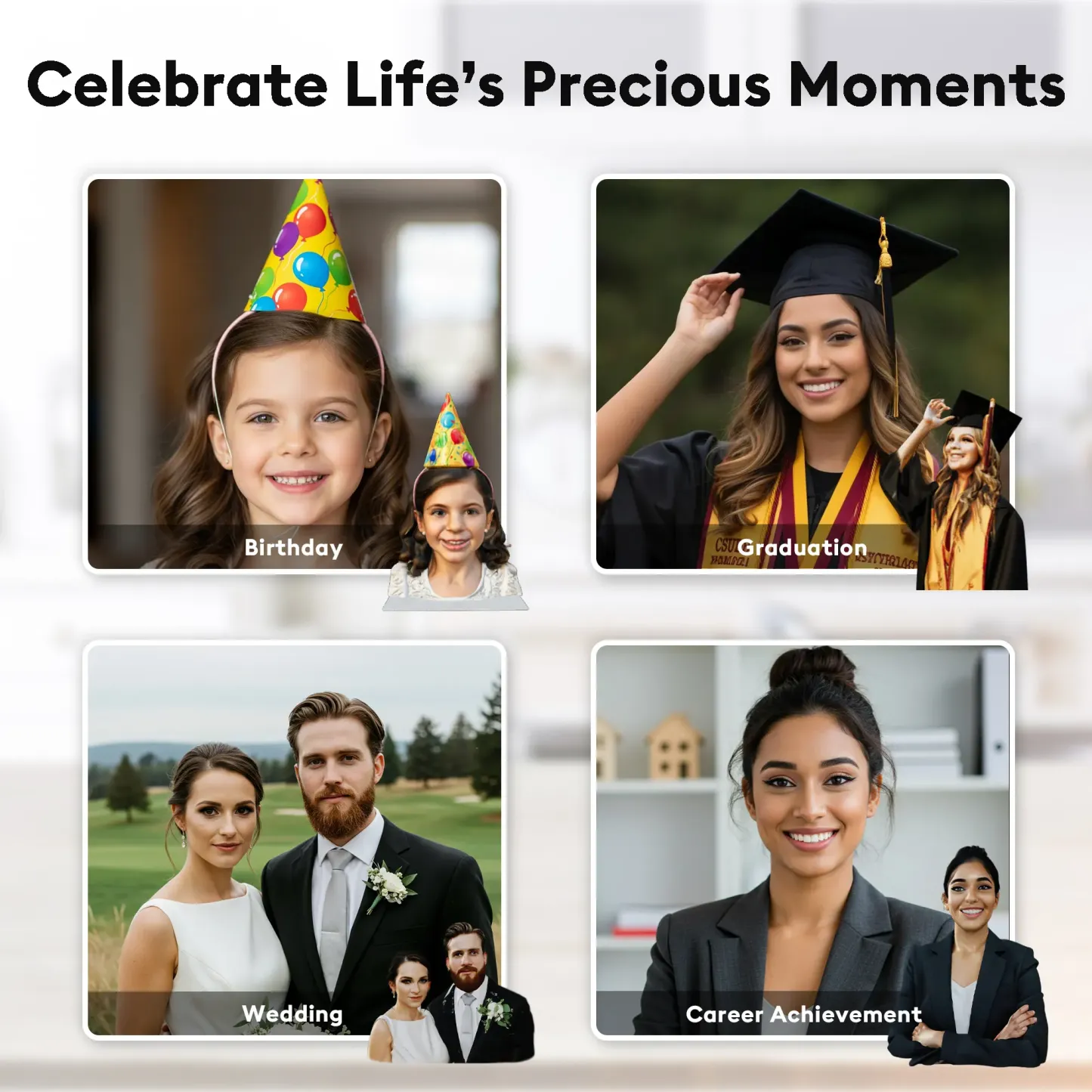 Custom Full-Color 3D Mother & Daughter Figurine – Personalized Mother's Day Memorial Statue