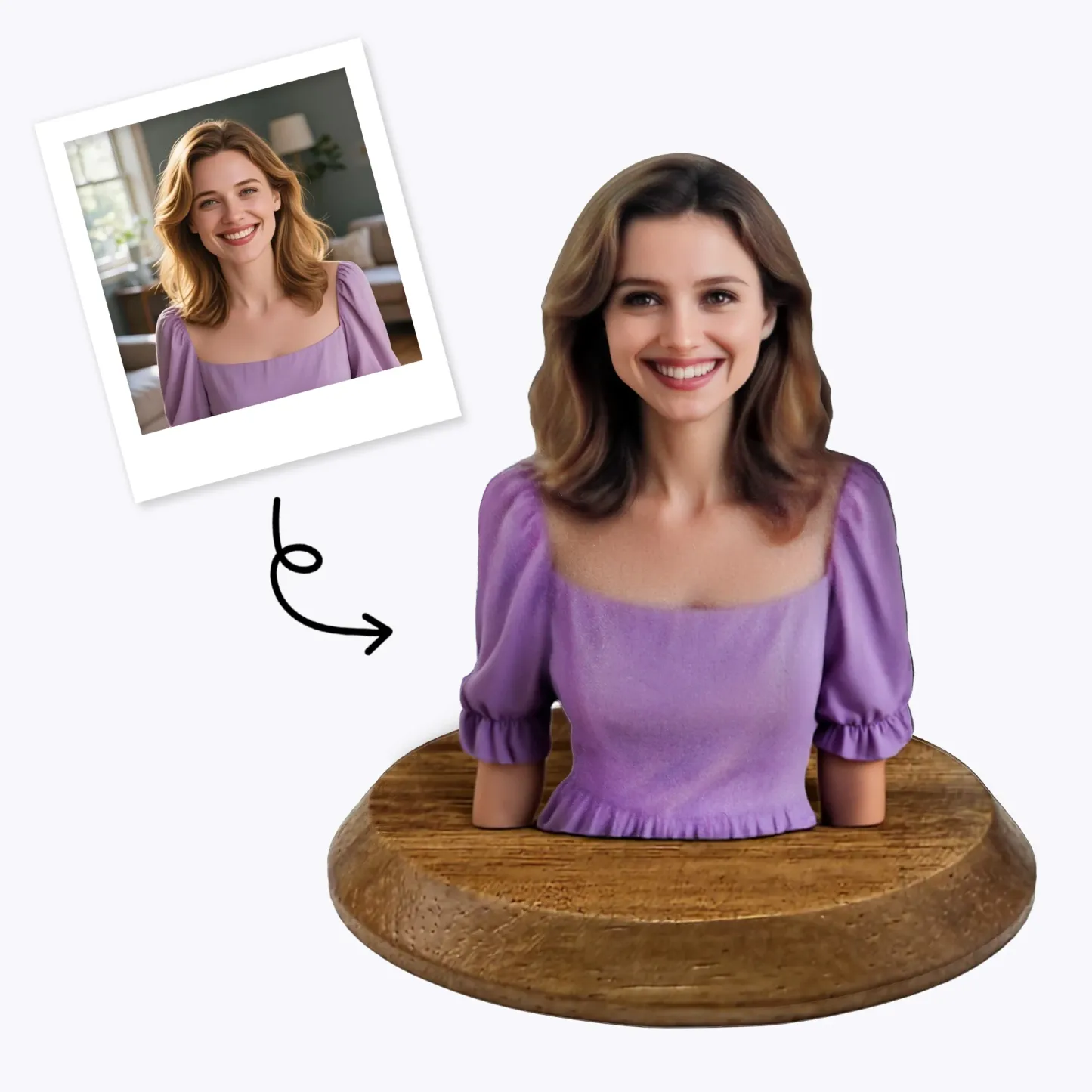 Personalized Highly Realistic Full-Color 3D Bust Figurine – Perfect Mother's Day Gift