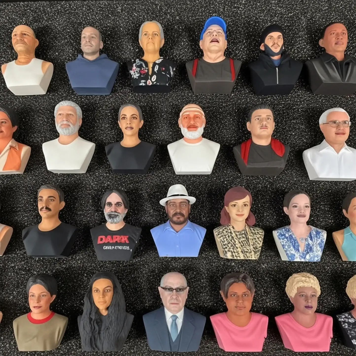 Personalized Highly Realistic Full-Color 3D Bust with Arms Memorial Figurine