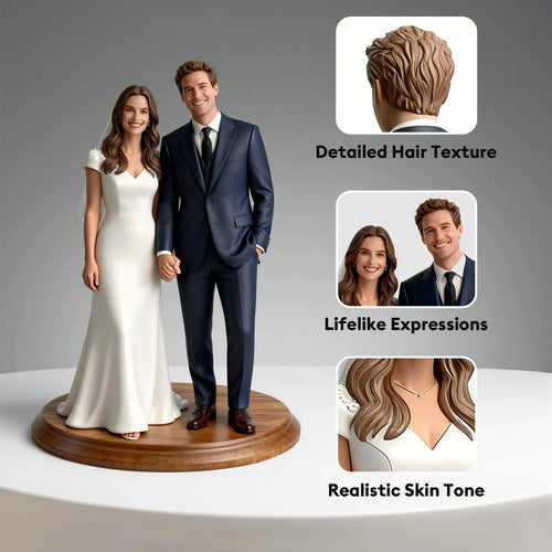 Personalized couple customization - Highly realistic full-color 3D overall-shaped couple statue - Valentine's Day gift and souvenir